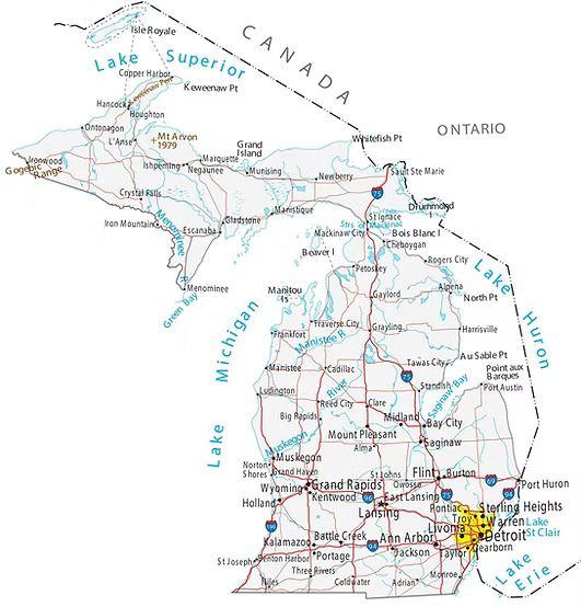 Mid-Michigan service area map